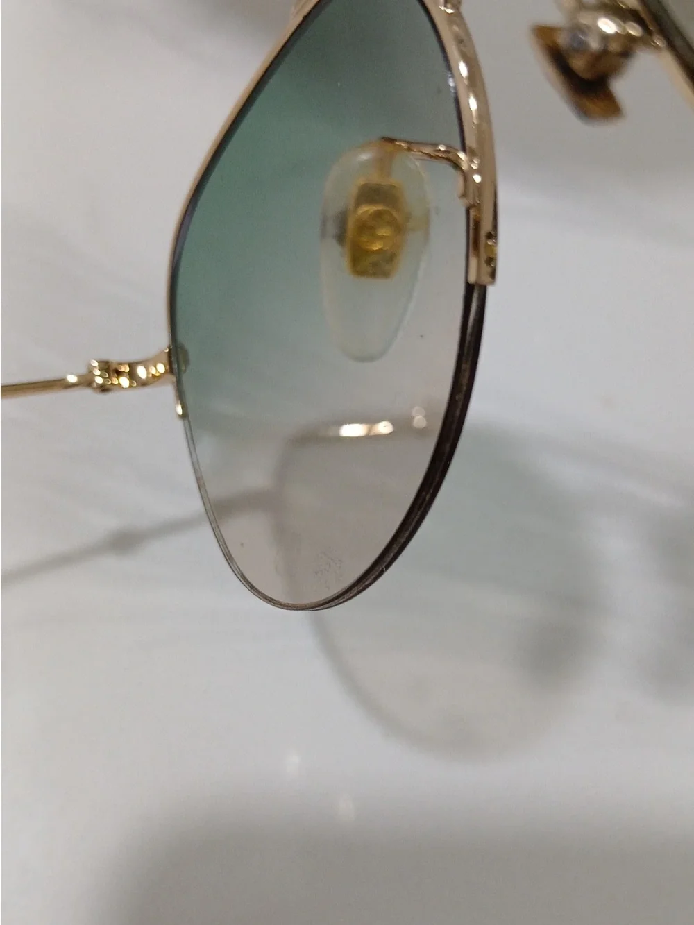 Gold Frame Gradient Green to Pink Women's Sunglasses
